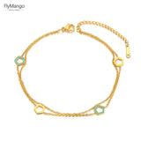Geometric Pentagon Charm Anklets Stainless Steel Friendship Jewelry