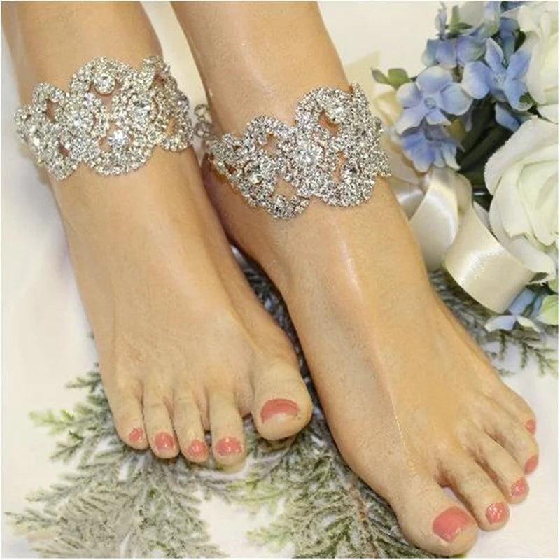 Crystal Rhinestone Anklet for Prom Party, Banquet, High Heels