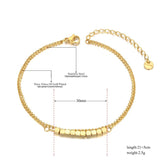 Geometric Square Charm Anklet Double Layer Chain Foot Jewelry