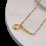 Smile Face Lucky Chain Anklet Stainless Steel Plated Non-fading