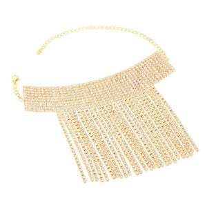 Rhinestone Ankle Bracelet Multilayer Crystal Tassel Foot Jewelry