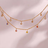 Stainless Steel Anklet with Zircon Chain Bijoux