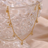 Stainless Steel Anklet with Zircon Chain Bijoux