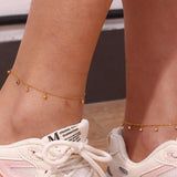 Stainless Steel Anklet with Zircon Chain Bijoux