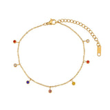 Stainless Steel Anklet with Zircon Chain Bijoux