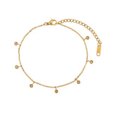 Stainless Steel Anklet with Zircon Chain Bijoux