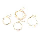 Bohemian Shell Coin Tassel Anklet Set