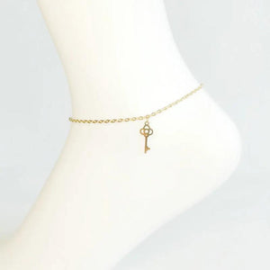 Stainless Steel Silver Key Anklet Bracelet For Women
