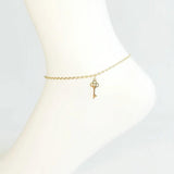 Stainless Steel Silver Key Anklet Bracelet For Women