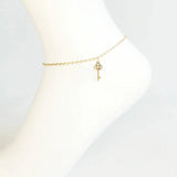 Stainless Steel Silver Key Anklet Bracelet For Women