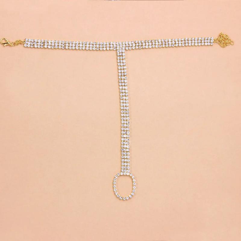 Stonefans Crystal Toe Anklet Jewelry for Women