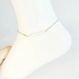 Dainty 18K Plated Pearl Anklet for Women