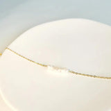Dainty 18K Plated Pearl Anklet for Women