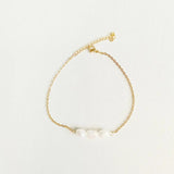 Dainty 18K Plated Pearl Anklet for Women