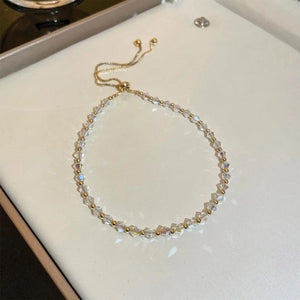 Crystal Bead Ankle Bracelet Adjustable Size Foot Chain Jewelry