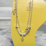 Fish Silver 925 Beads Anklets Double Chain Beads For Women 20+5CM Long