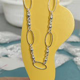 T3 Silver Beads Anklets Double Chain Charms Lock Crucifix Virous Types 20+5CM