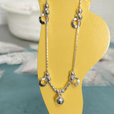 T3 Silver Beads Anklets Double Chain Charms Lock Crucifix Virous Types 20+5CM