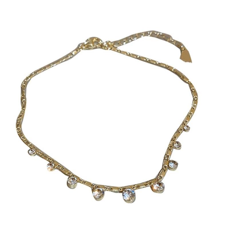 Zircon Anklet Crystal Pendant Adjustable Foot Hand Jewelry