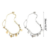 Two Layer Anklet Ankle Bracelet with Heart Charm T8DE
