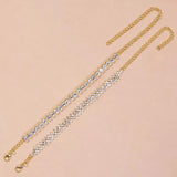 Yellow Silver Rhinestone Anklet Charm for Women