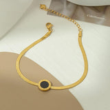 316L Stainless Steel Roman Script Charm Anklets