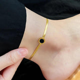 316L Stainless Steel Roman Script Charm Anklets