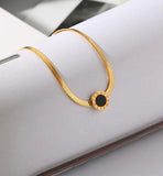 316L Stainless Steel Roman Script Charm Anklets