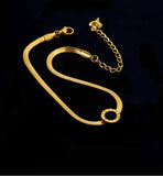 316L Stainless Steel Roman Script Charm Anklets