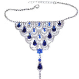 Red Water Drop Anklet Silver Rhinestone Anklets