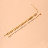 Yellow Silver Rhinestone Anklet Charm for Women