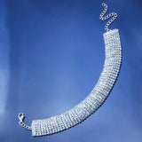 Yellow Silver Rhinestone Anklet Charm Beach Jewelry
