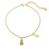 18k Plated Lucky Gourd Anklet for Women