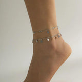 Sequin Tassel Pendant Anklets for Women Summer Beach Foot Jewelry