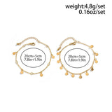 Sequin Tassel Pendant Anklets for Women Summer Beach Foot Jewelry