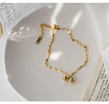 Mantianxing Two Ball Titanium Women's Anklet