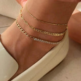 5A CZ Tennis Chain Anklet Summer Beach Jewelry