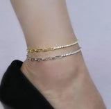 5A CZ Tennis Chain Anklet Summer Beach Jewelry