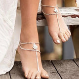 Yellow Rhinestone Anklet Charm Beach Jewelry