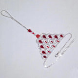 Red Water Drop Anklet Charm Silver Rhinestone Anklets for Women