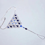 Red Water Drop Anklet Charm Silver Rhinestone Anklets for Women