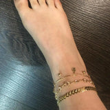 MinaMaMa Crystal Anklet for Women Summer Beach Foot Jewelry