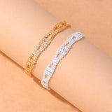 Stonefans Hollow Rhinestone Anklet Bracelets Hand Accessories