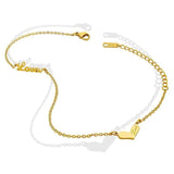 Heart Ankle Letter Foot Chain Stainless Steel Summer Beach Jewelry