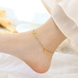 Heart Ankle Letter Foot Chain Stainless Steel Summer Beach Jewelry