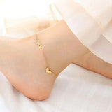 Heart Ankle Letter Foot Chain Stainless Steel Summer Beach Jewelry