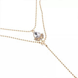 Yellow Silver Rhinestone Anklet Charm Summer Jewelry