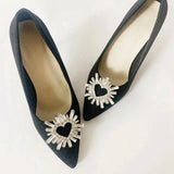 Heart Shape Rhinestone Shoe Clips - Shoe Accessories