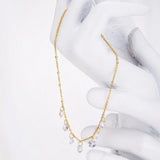 Vintage Crystal Anklet Women Link Bohemian Silver Boot Chain Foot Jewelry