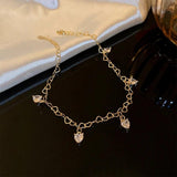 Heart Chain Anklet Beach Foot Jewelry Zircon Pendant Foot Chain